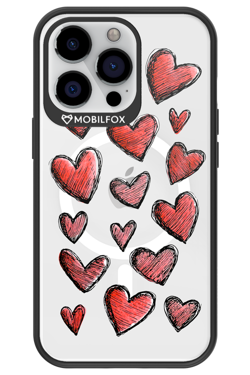 Red Love Transparent - Apple iPhone 13 Pro