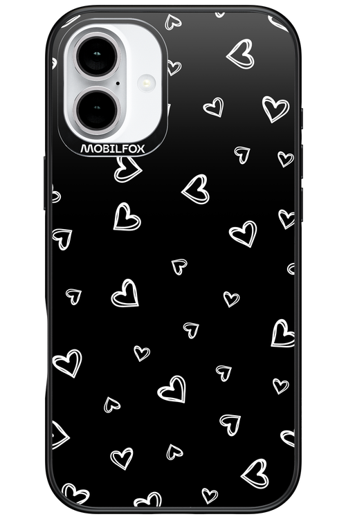 Monochrome Hearts 2.0 - Apple iPhone 16 Plus