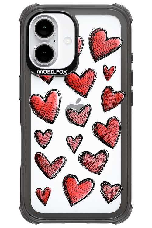 Red Love Transparent - Apple iPhone 16