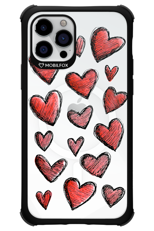 Red Love Transparent - Apple iPhone 12 Pro