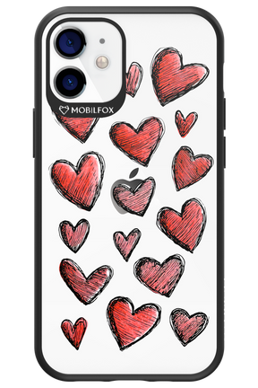Red Love Transparent - Apple iPhone 12 Mini
