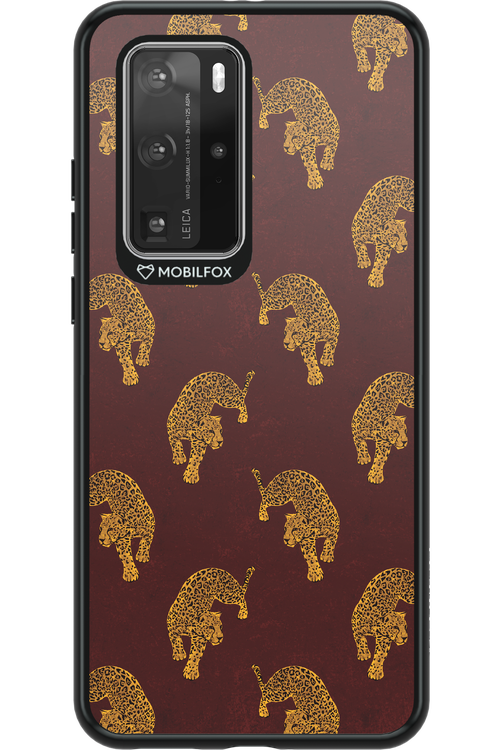 Burgundy Leopard Pattern - Huawei P40 Pro