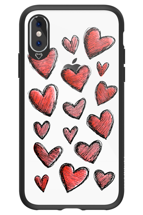 Red Love Transparent - Apple iPhone XS