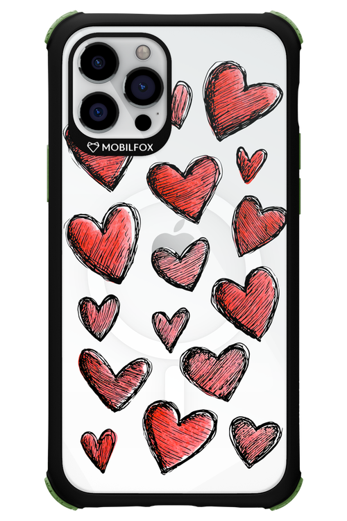 Red Love Transparent - Apple iPhone 12 Pro