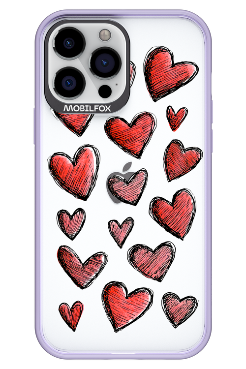 Red Love Transparent - Apple iPhone 13 Pro Max