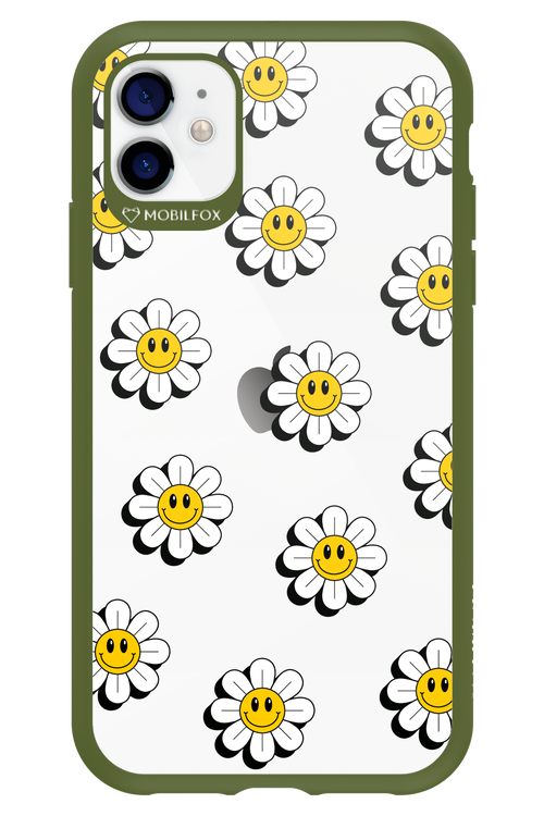 Smiley Flowers Transparent - Apple iPhone 11