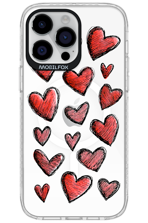 Red Love Transparent - Apple iPhone 14 Pro Max