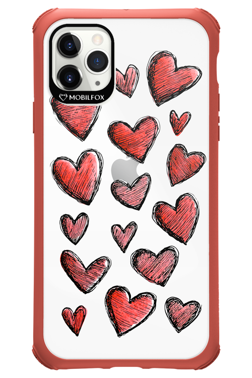 Red Love Transparent - Apple iPhone 11 Pro Max