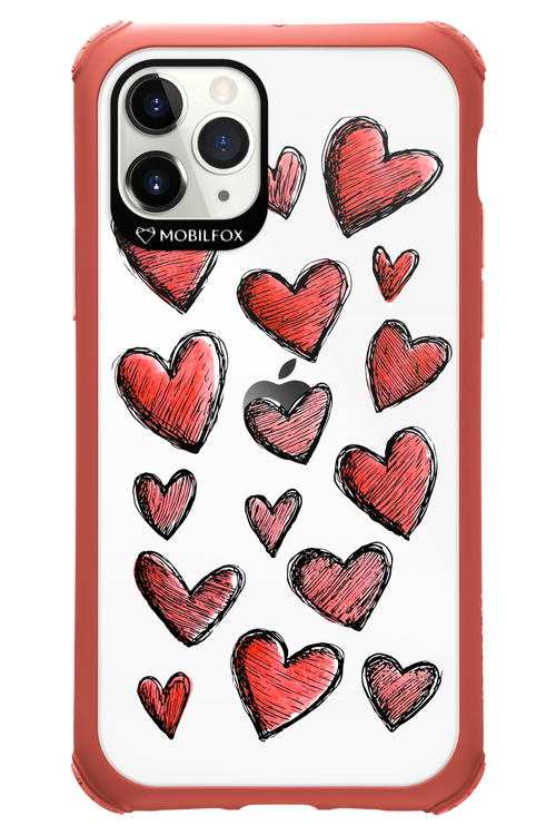 Red Love Transparent - Apple iPhone 11 Pro