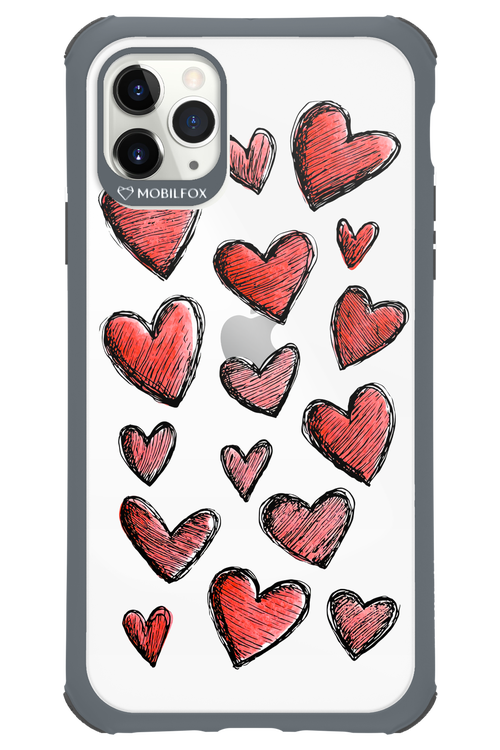 Red Love Transparent - Apple iPhone 11 Pro Max