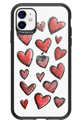 Red Love Transparent - Apple iPhone 11