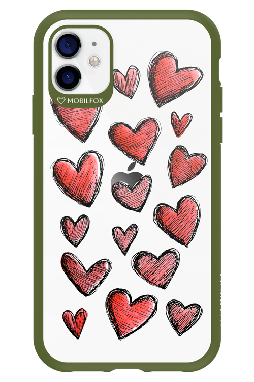 Red Love Transparent - Apple iPhone 11