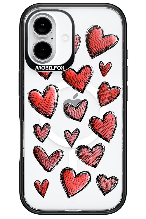 Red Love Transparent - Apple iPhone 16