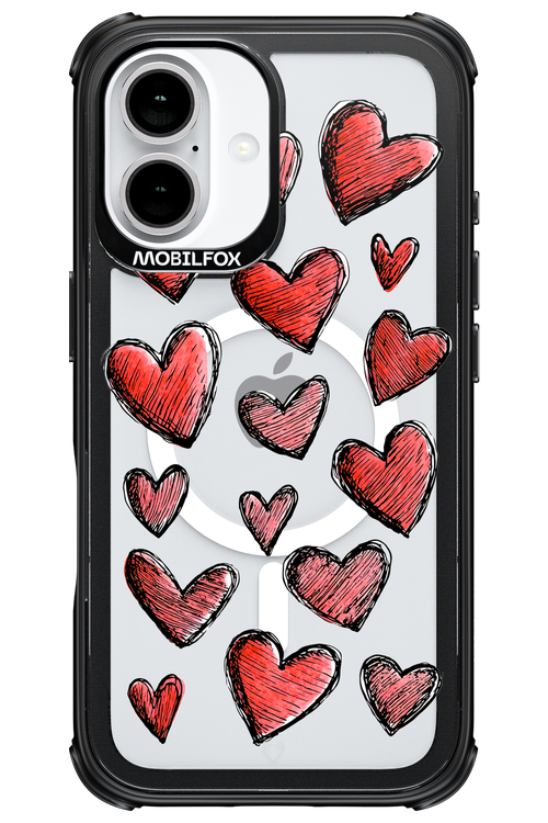 Red Love Transparent - Apple iPhone 16