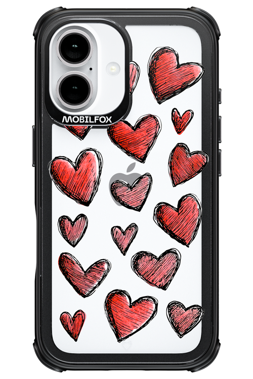 Red Love Transparent - Apple iPhone 16