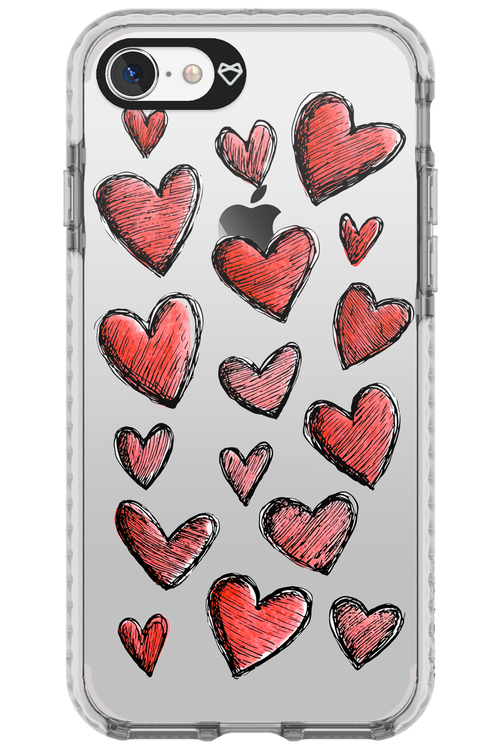 Red Love Transparent - Apple iPhone 7