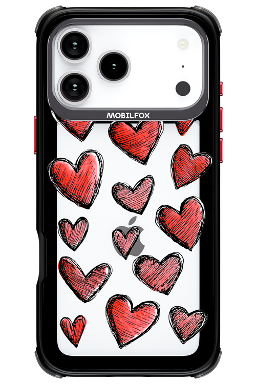 Red Love Transparent - Apple iPhone 17 Pro Max