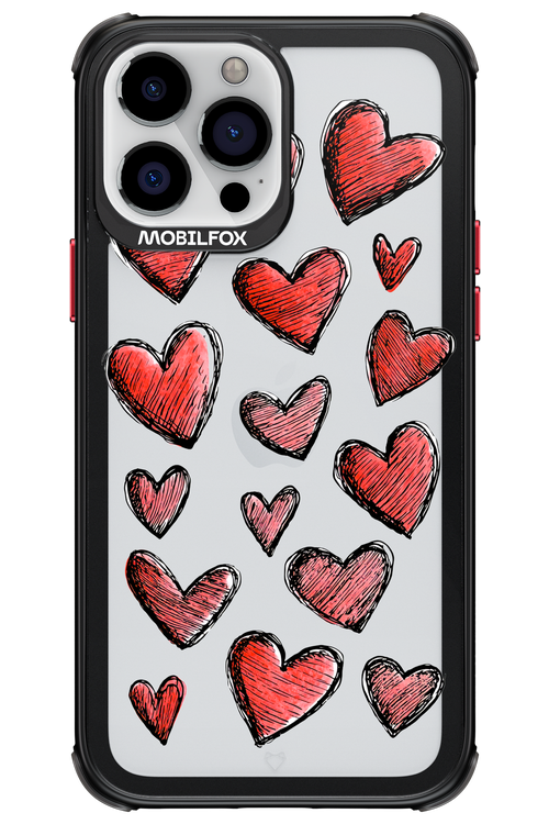 Red Love Transparent - Apple iPhone 13 Pro Max