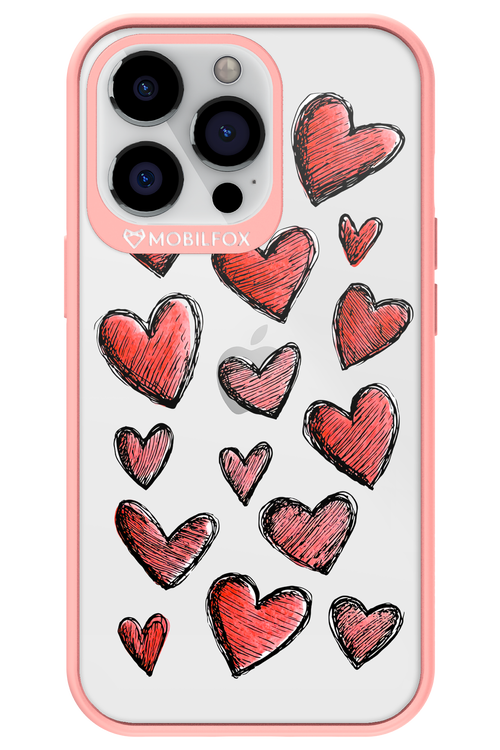 Red Love Transparent - Apple iPhone 13 Pro