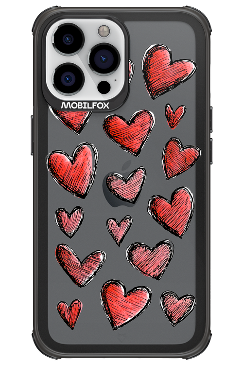 Red Love Transparent - Apple iPhone 13 Pro Max