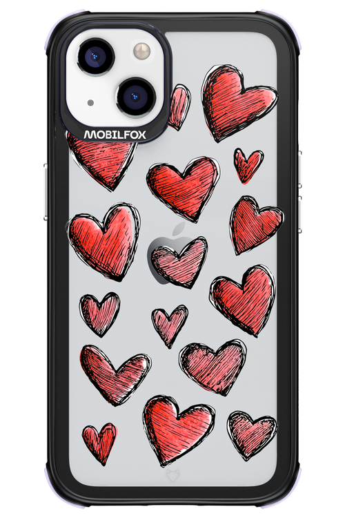 Red Love Transparent - Apple iPhone 13