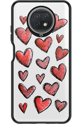 Red Love Transparent - Xiaomi Redmi Note 9T 5G