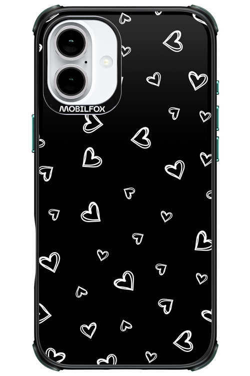 Monochrome Hearts 2.0 - Apple iPhone 16 Plus