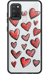 Red Love Transparent - Samsung Galaxy A21 S