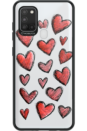 Red Love Transparent - Samsung Galaxy A21 S