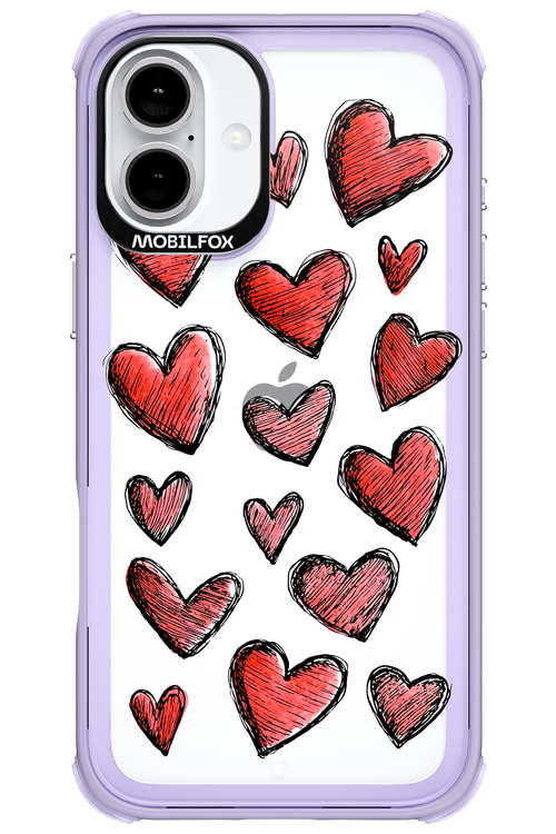 Red Love Transparent - Apple iPhone 16 Plus
