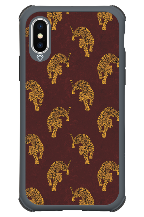 Burgundy Leopard Pattern - Apple iPhone XS