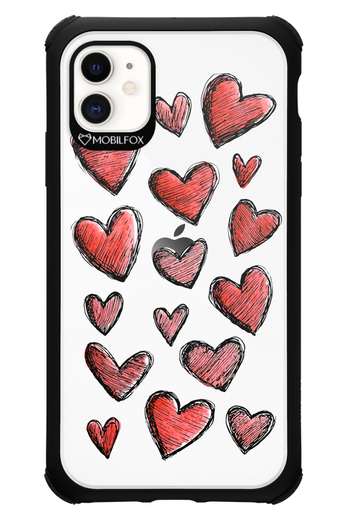 Red Love Transparent - Apple iPhone 11