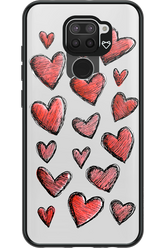 Red Love Transparent - Xiaomi Redmi Note 9