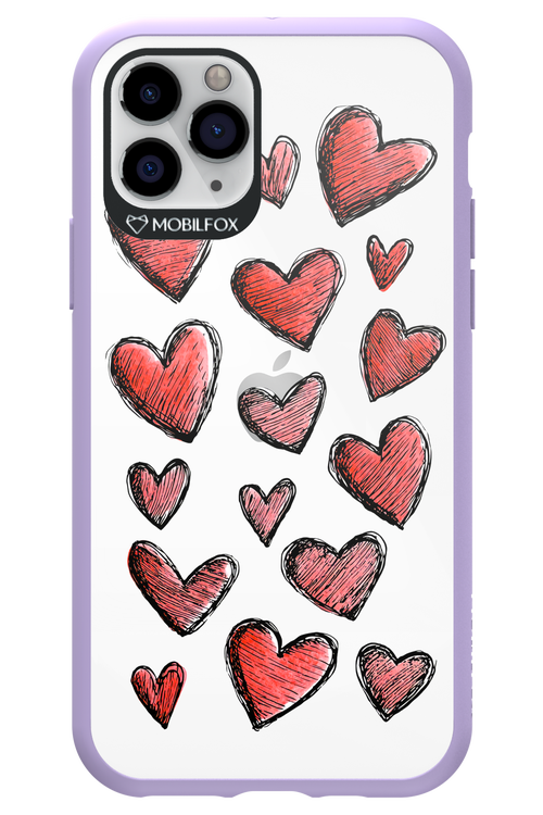 Red Love Transparent - Apple iPhone 11 Pro