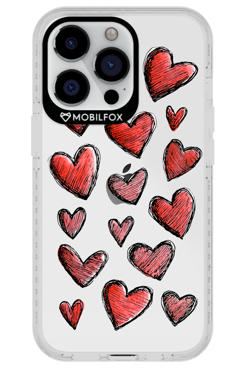 Red Love Transparent - Apple iPhone 13 Pro