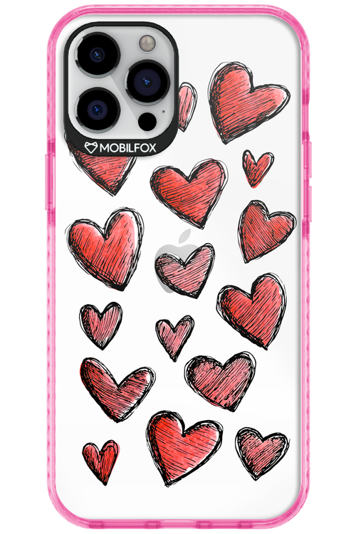 Red Love Transparent - Apple iPhone 12 Pro Max