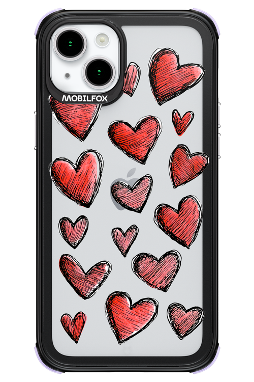 Red Love Transparent - Apple iPhone 15 Plus