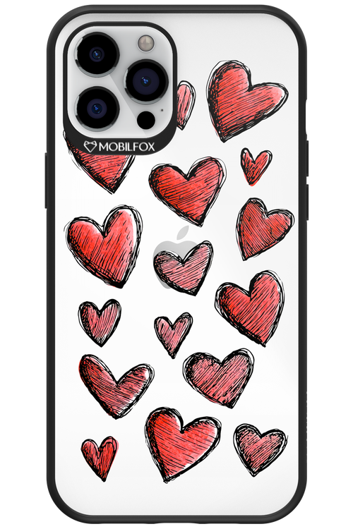 Red Love Transparent - Apple iPhone 12 Pro Max