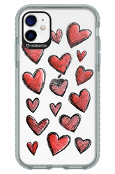 Red Love Transparent - Apple iPhone 11