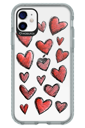 Red Love Transparent - Apple iPhone 11