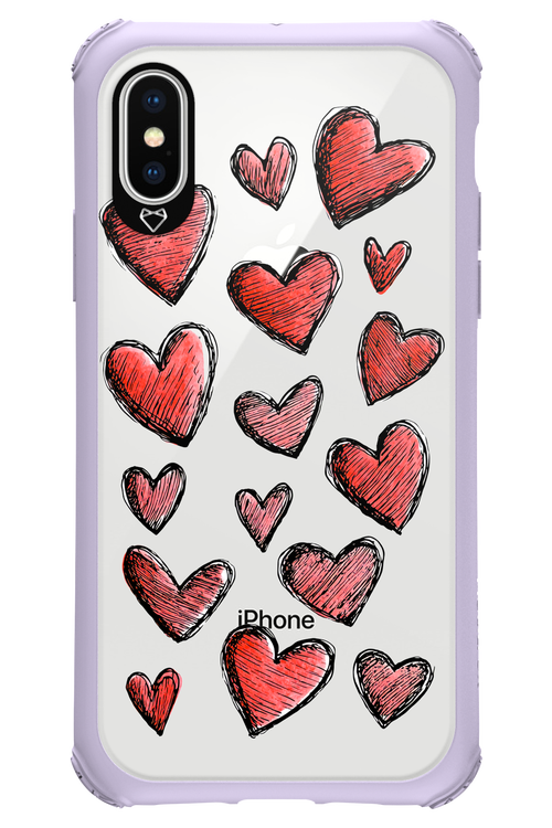 Red Love Transparent - Apple iPhone XS