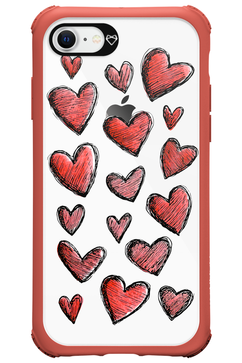 Red Love Transparent - Apple iPhone 8