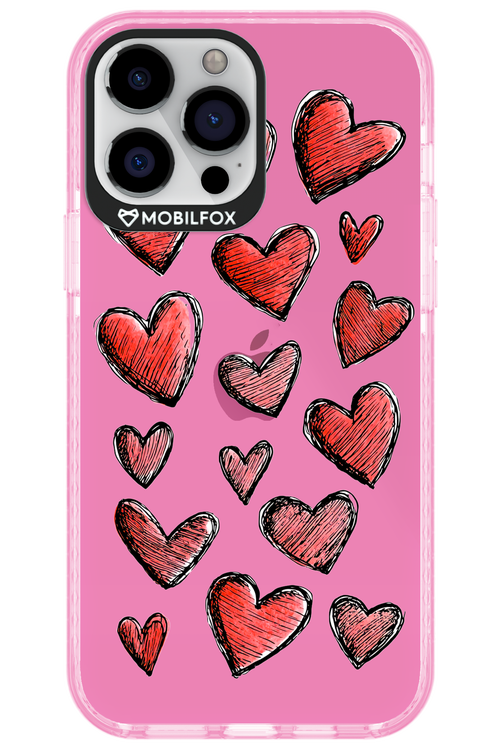 Red Love Transparent - Apple iPhone 13 Pro Max