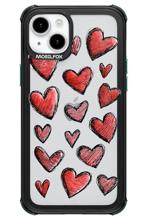 Red Love Transparent - Apple iPhone 15 Plus