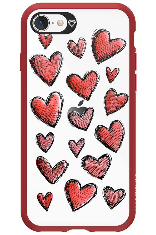 Red Love Transparent - Apple iPhone SE 2022