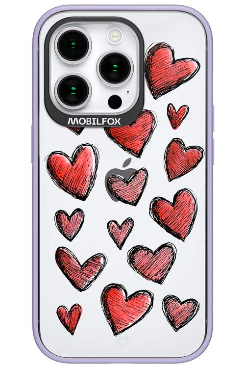 Red Love Transparent - Apple iPhone 15 Pro