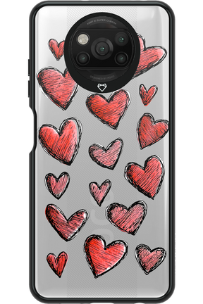 Red Love Transparent - Xiaomi Poco X3 NFC
