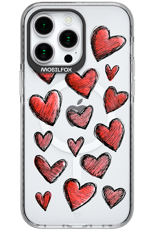Red Love Transparent - Apple iPhone 15 Pro Max