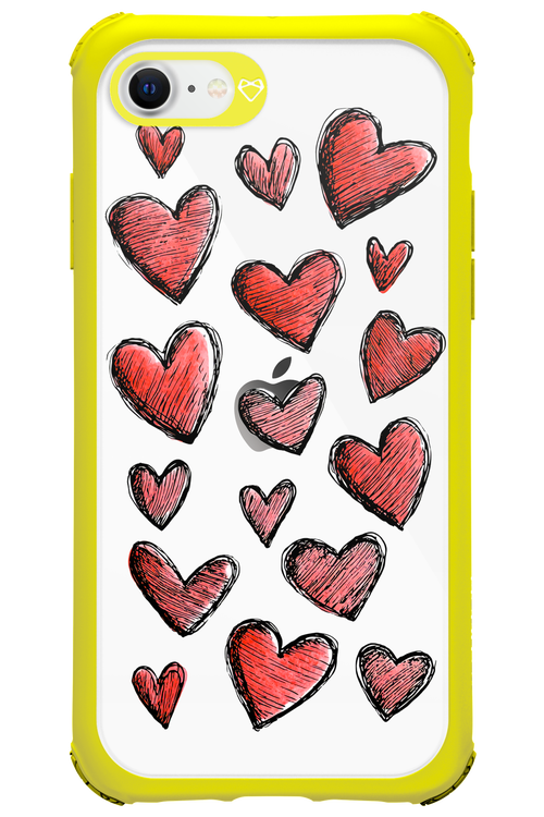 Red Love Transparent - Apple iPhone SE 2022