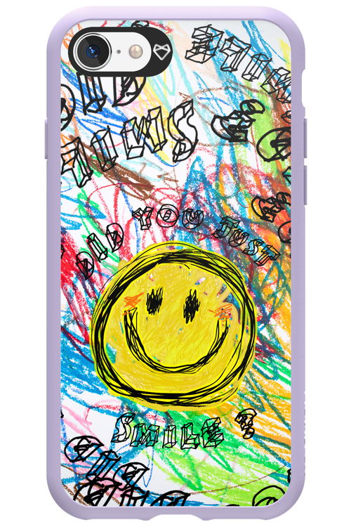 Crayon Smiley Colorful - Apple iPhone SE 2020